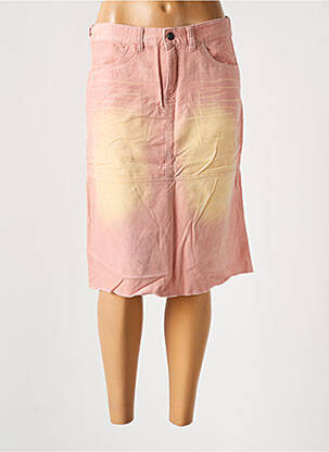 Jupe mi-longue stretch rose 55 DSL femme