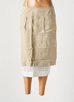 Jupe mi-longue coupe droite beige MISS SIXTY femme