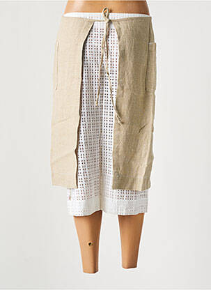 Jupe mi-longue coupe droite beige MISS SIXTY femme