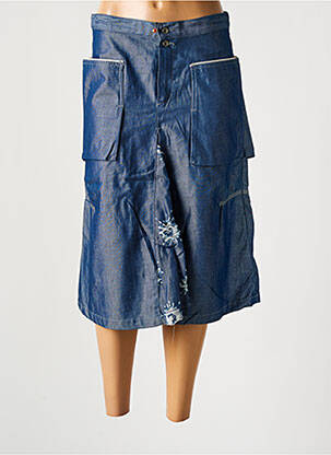 Jupe mi-longue coupe évasée bleu TEDDY SMITH femme