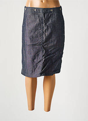 Jupe mi-longue fermeture zip latéral bleu TEDDY SMITH femme