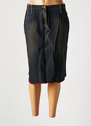Jupe mi-longue coupe droite bleu TEDDY SMITH femme