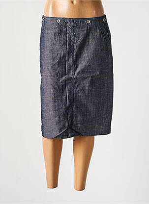 Jupe mi-longue fermeture zip latéral bleu TEDDY SMITH femme