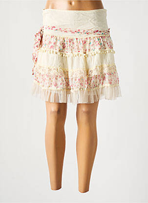 Jupe courte beige YUMI pour femme