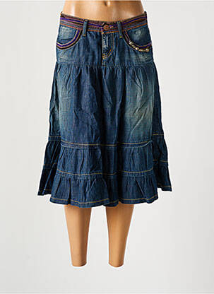 Jupe mi-longue bleu TAKE TWO pour femme