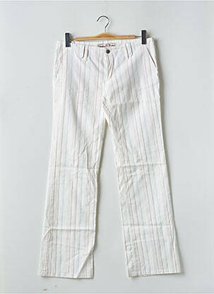 Pantalon droit tissage popeline taille normale blanc FREEMAN T.PORTER femme