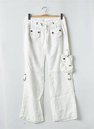 Pantalon droit tissage crêpe taille normale blanc FREEMAN T.PORTER femme