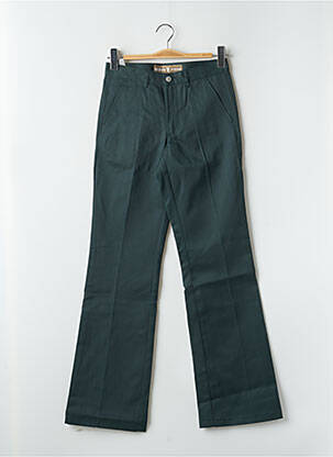 Pantalon droit fermeture zippée sous rabat boutonné taille normale vert FREEMAN T.PORTER femme