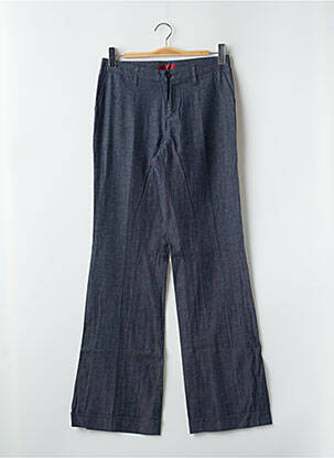 Pantalon droit fermeture zippée sous rabat boutonné taille normale bleu CIMARRON femme