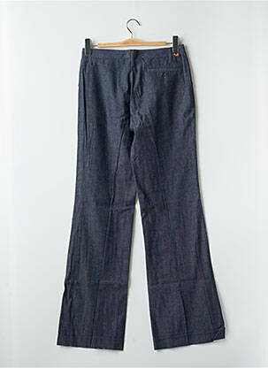 Pantalon droit fermeture zippée sous rabat boutonné taille normale bleu CIMARRON femme