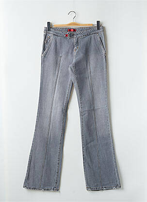 Jeans bootcut fermeture zippée sous rabat scratché taille basse gris CIMARRON femme