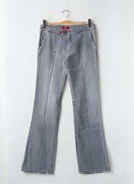 Jeans bootcut fermeture zippée sous rabat scratché taille basse gris CIMARRON femme