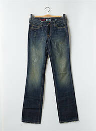 Jeans coupe droite effet usé délavé taille normale bleu RWD femme