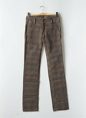 Pantalon slim taille basse taille basse marron RWD femme