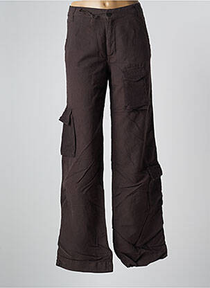 Pantalon cargo coupe droite taille normale marron SCHOOL RAG femme