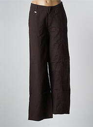 Pantalon large tissage crêpe taille normale marron SCHOOL RAG femme
