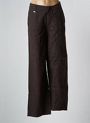 Pantalon large tissage crêpe taille normale marron SCHOOL RAG femme