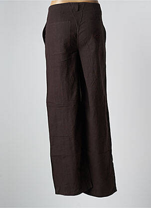Pantalon large tissage crêpe taille normale marron SCHOOL RAG femme