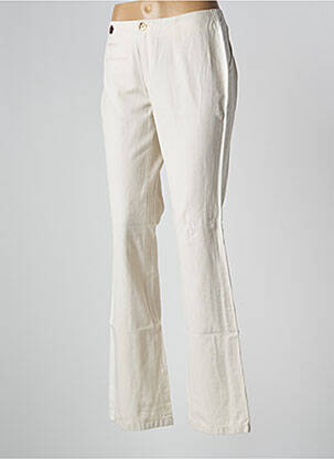 Pantalon flare taille à pinces taille haute beige SCHOOL RAG femme