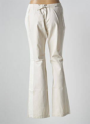 Pantalon flare taille à pinces taille haute beige SCHOOL RAG femme