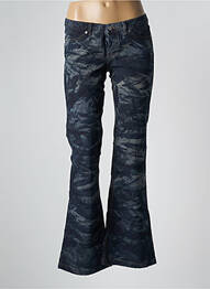 Jean coupe flare stretch taille basse bleu SCHOOL RAG femme