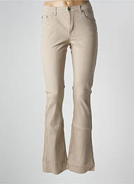 Pantalon flare stretch taille haute beige SCHOOL RAG femme