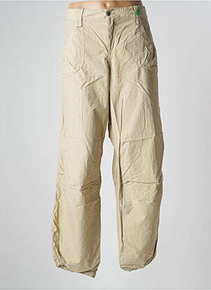 Pantalon droit tissage popeline taille normale beige SCHOOL RAG femme