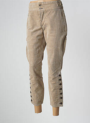 Pantalon 7/8 stretch taille normale beige SCHOOL RAG femme