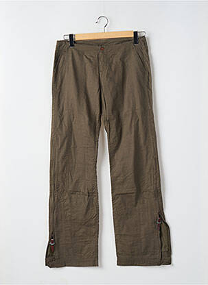 Pantalon droit fermeture zippée sous rabat avec crochet vert TEDDY SMITH femme