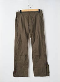 Pantalon droit fermeture zippée sous rabat avec crochet vert TEDDY SMITH femme