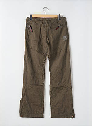 Pantalon droit fermeture zippée sous rabat avec crochet vert TEDDY SMITH femme