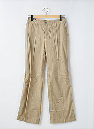 Pantalon droit fermeture zippée sous rabat boutonné beige TEDDY SMITH femme