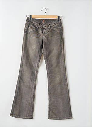 Pantalon droit fermeture zippée sous rabat boutonné gris TEDDY SMITH femme