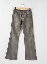 Pantalon droit fermeture zippée sous rabat boutonné gris TEDDY SMITH femme
