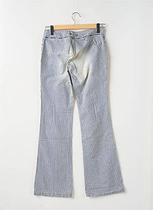 Pantalon droit fermeture zippée sous rabat boutonné bleu TEDDY SMITH femme