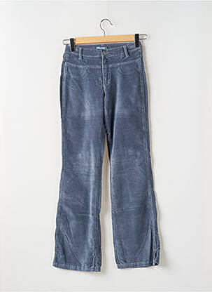 Pantalon droit fermeture zippée sous rabat boutonné bleu TEDDY SMITH femme