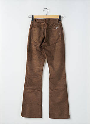 Pantalon droit fermeture zippée sous rabat boutonné marron TEDDY SMITH femme