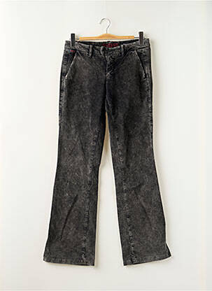 Pantalon droit fermeture zippée sous rabat boutonné taille normale gris ESSENZA femme