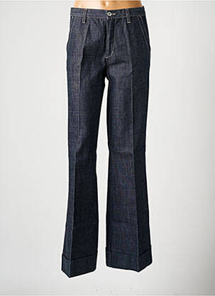 Pantalon flare taille à pinces taille haute bleu FREEMAN T.PORTER femme