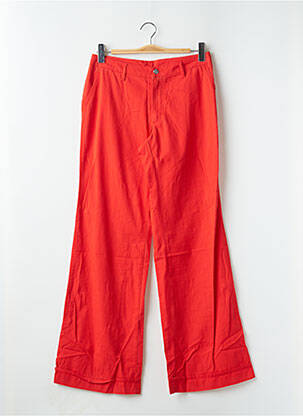 Pantalon large fermeture zippée sous rabat boutonné taille normale rouge CIMARRON femme