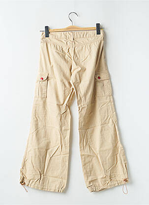 Pantalon 7/8 fermeture zippée sous rabat boutonné taille normale beige CIMARRON femme