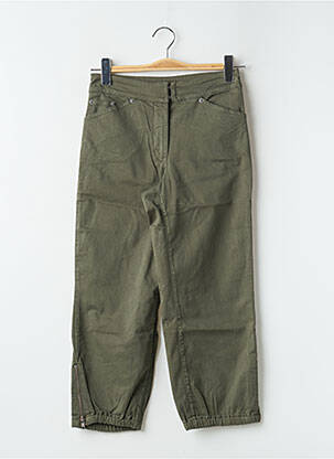 Pantacourt stretch taille normale vert CHEYENNE femme