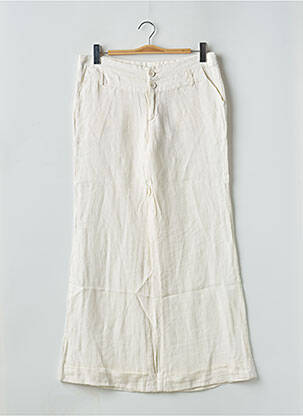 Pantalon large fermeture zippée sous rabat boutonné taille normale beige CHILLI PEPPER femme