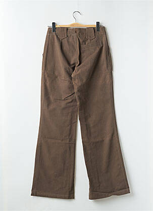 Pantalon large fermeture zippée sous rabat avec crochet taille normale marron CHEYENNE femme