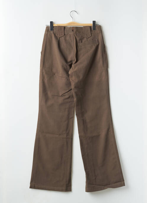 Pantalon large fermeture zippée sous rabat avec crochet taille normale marron CHEYENNE femme