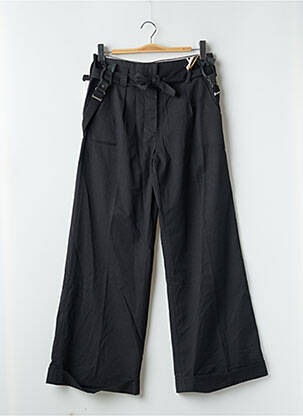 Pantalon large taille à pinces taille haute gris LTB femme