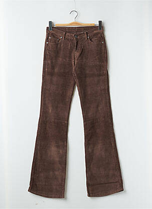 Pantalon droit stretch taille basse marron LA BRIGADA INTERNACIONAL femme