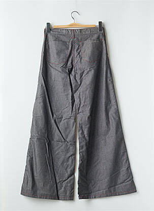 Pantalon flare fermeture zippée sous rabat boutonné taille haute gris LA BRIGADA INTERNACIONAL femme