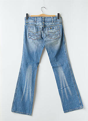 Jeans coupe droite effet usé délavé taille basse bleu LOIS femme