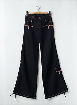 Pantalon flare taille basse taille basse noir LOIS femme